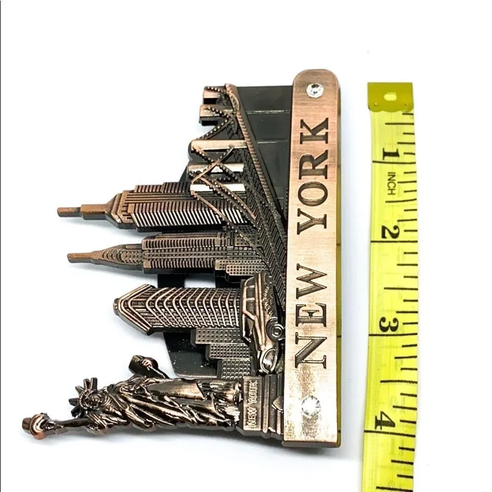 NWOT Rhinestone bronze New York stationary holder